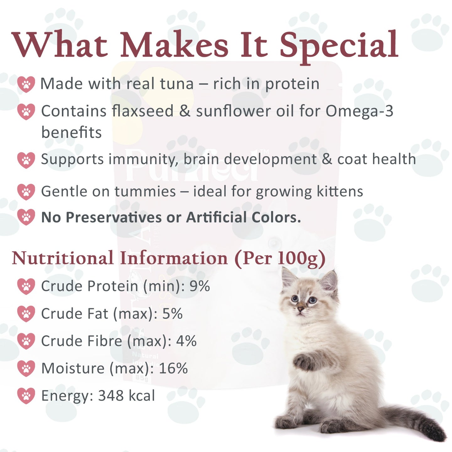 Purrfect Tuna Paste for Kittens (Energy booster) - 85g (Pack of 5)